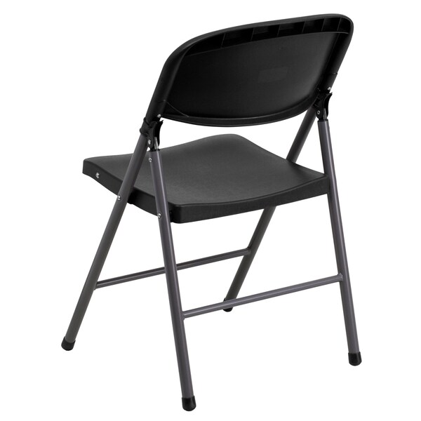 Flash Furniture 330 lb. Capacity Black Plastic Folding Chair, 4PK - 4-DAD-YCD-50-GG