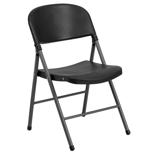 Flash Furniture 330 lb. Capacity Black Plastic Folding Chair, 4PK - 4-DAD-YCD-50-GG