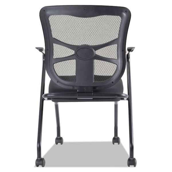 Alera Nesting Chairs, Elusion Srs, Mesh, Blk, PK2, Flared 7-Bar, Mesh, Black - ALEEL4914