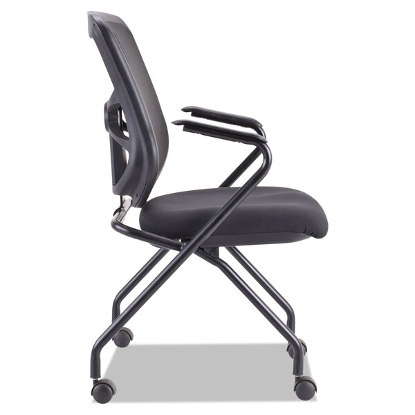Alera Nesting Chairs, Elusion Srs, Mesh, Blk, PK2, Flared 7-Bar, Mesh, Black - ALEEL4914