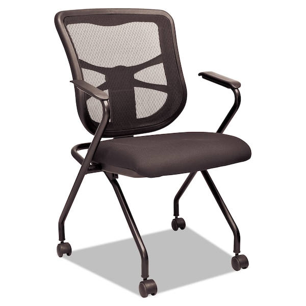 Alera Nesting Chairs, Elusion Srs, Mesh, Blk, PK2, Flared 7-Bar, Mesh, Black - ALEEL4914