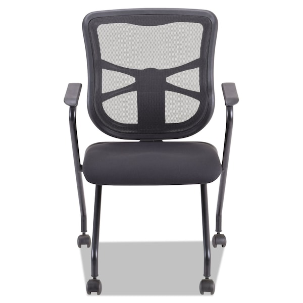 Alera Nesting Chairs, Elusion Srs, Mesh, Blk, PK2, Flared 7-Bar, Mesh, Black - ALEEL4914