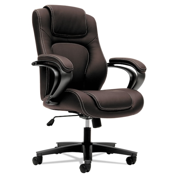 Hon HVL402 Series Executive High-Back Chair, Brown Vinyl - HVL402.EN45