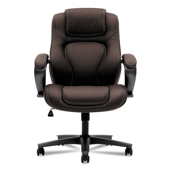 Hon HVL402 Series Executive High-Back Chair, Brown Vinyl - HVL402.EN45