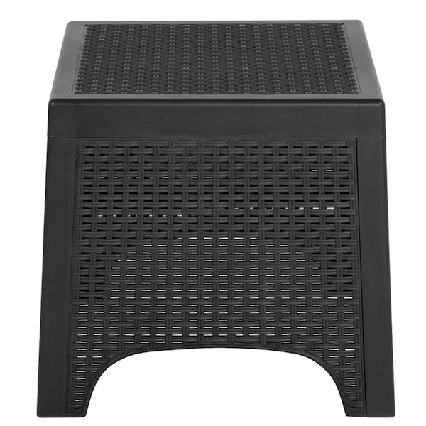 Flash Furniture Rattan Chair/Table Set, Gray, Dark Gray Seat, Gray Back, 22.5 W 33.5 H, Plastic, Resin Seat - DAD-SF3-2P-SET-GG