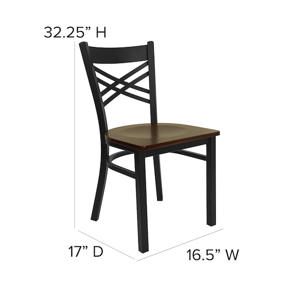 Flash Furniture Hercules Restaurant Chair, 16-1/2 in W 17" L 32-1/4" H - XU-6FOBXBK-MAHW-GG