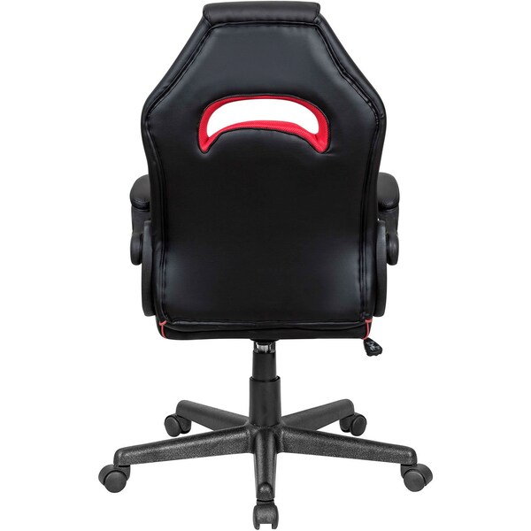 Global Industrial Racing/Gaming Chair, Mid Back, Synthetic Leather, Black/Red - 695854RD