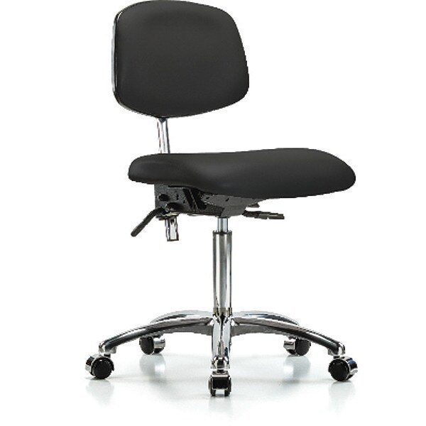 Zoro Select Clean Room Chair Ergonomic Chair, No Arms, 21-1/2" to 29" Height, Vinyl, Black - BR-NCR-VMBCH-CR-T0-A0-NF-CC-8540