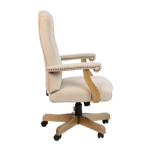 Flash Furniture Ivory Microfiber Classic Executive Office Chair - 802-IV-GG