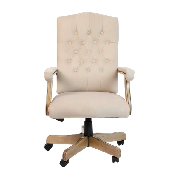 Flash Furniture Ivory Microfiber Classic Executive Office Chair - 802-IV-GG