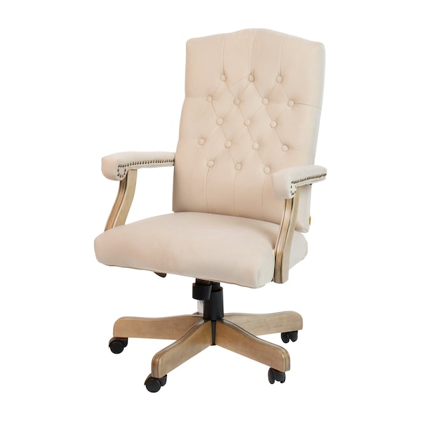 Flash Furniture Ivory Microfiber Classic Executive Office Chair - 802-IV-GG