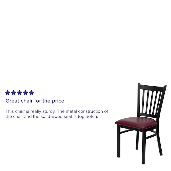 Flash Furniture Hercules Restaurant Chair, 17 in W 20-1/4" L 34-1/4" H - XU-DG-6Q2B-VRT-BURV-GG