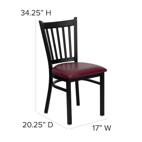 Flash Furniture Hercules Restaurant Chair, 17 in W 20-1/4" L 34-1/4" H - XU-DG-6Q2B-VRT-BURV-GG