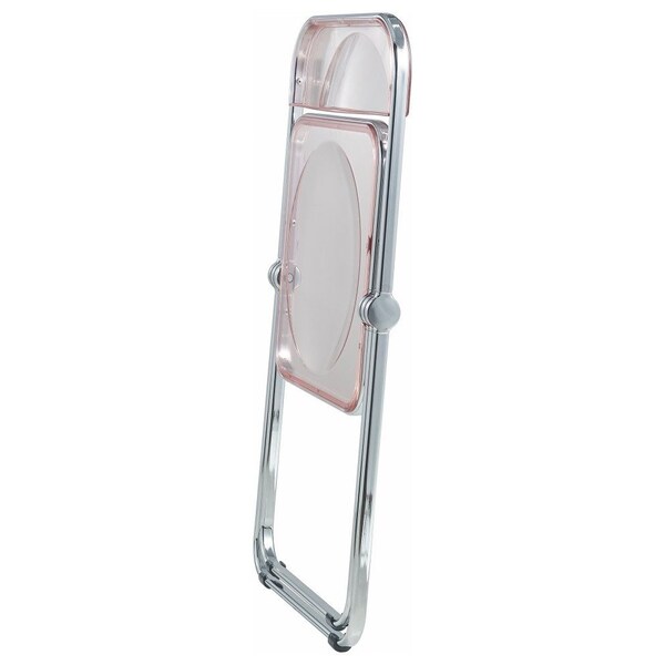 Leisuremod Lawrence Acrylic Folding Chair with Metal Frame, Rose Pink - LF19PK
