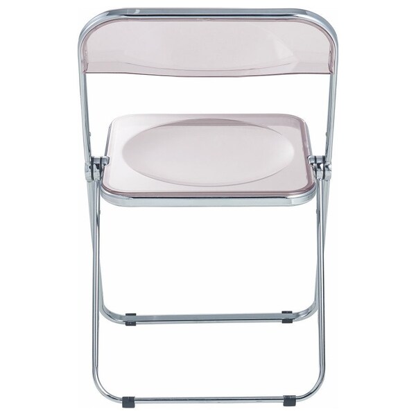 Leisuremod Lawrence Acrylic Folding Chair with Metal Frame, Rose Pink - LF19PK