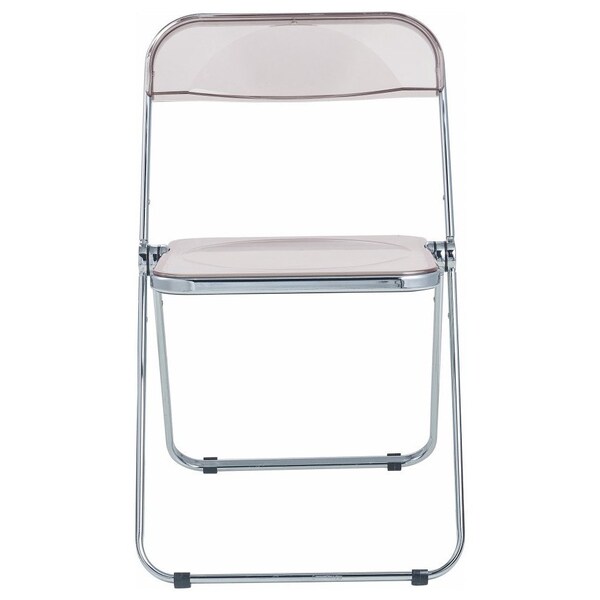 Leisuremod Lawrence Acrylic Folding Chair with Metal Frame, Rose Pink - LF19PK