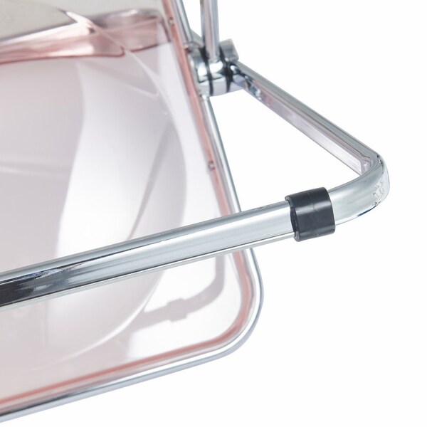 Leisuremod Lawrence Acrylic Folding Chair with Metal Frame, Rose Pink - LF19PK