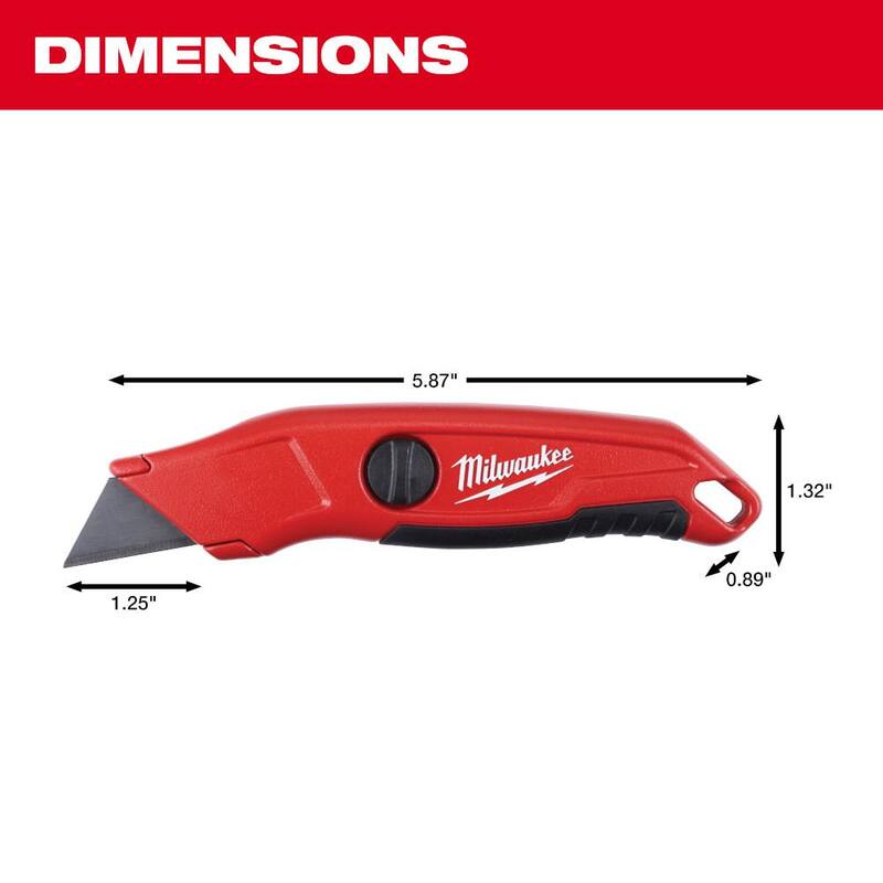 Milwaukee Fixed Blade Utility Knife with General Purpose Utility Blades with Dispenser - 48-22-1513-48-22-1900