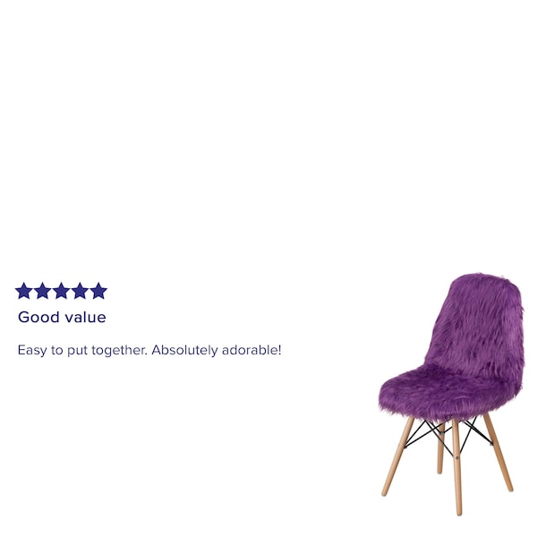 Flash Furniture Shaggy Dog Purple Accent Chair - 4-DL-15-GG