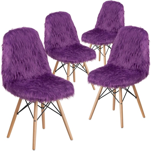 Flash Furniture Shaggy Dog Purple Accent Chair - 4-DL-15-GG