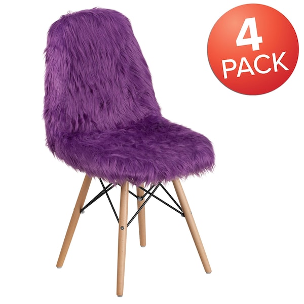 Flash Furniture Shaggy Dog Purple Accent Chair - 4-DL-15-GG