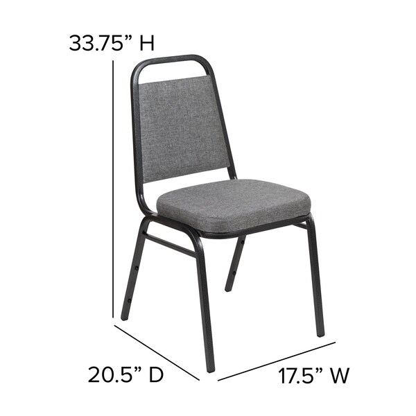 Flash Furniture Gray Fabric Banquet Chair with Silver Vein Frame - FD-BHF-1-SILVERVEIN-BCG-GG