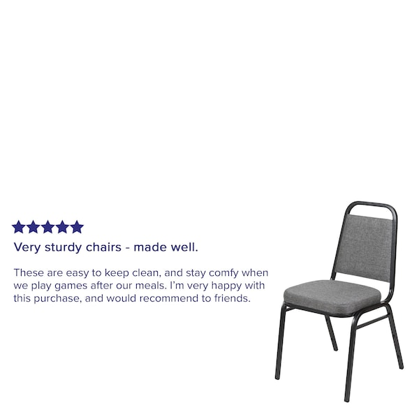 Flash Furniture Gray Fabric Banquet Chair with Silver Vein Frame - FD-BHF-1-SILVERVEIN-BCG-GG