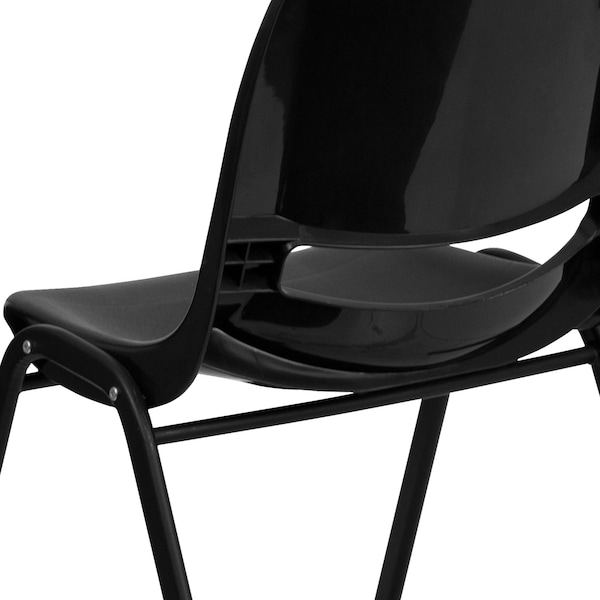 Flash Furniture Stack Chair, Plastic, Black, 32" H - RUT-EO1-BK-GG