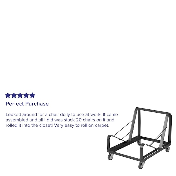 Flash Furniture Stack Chair Dolly, Black, 21" H - XU-MC168-DOLLY-GG