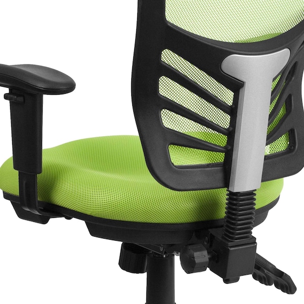 Flash Furniture Contemporary Office Chair, Green Seat, Black Back, 25 3/4" W 27-1/2" L 43-1/2" H, Adjustable Padded - HL-0001-GN-GG