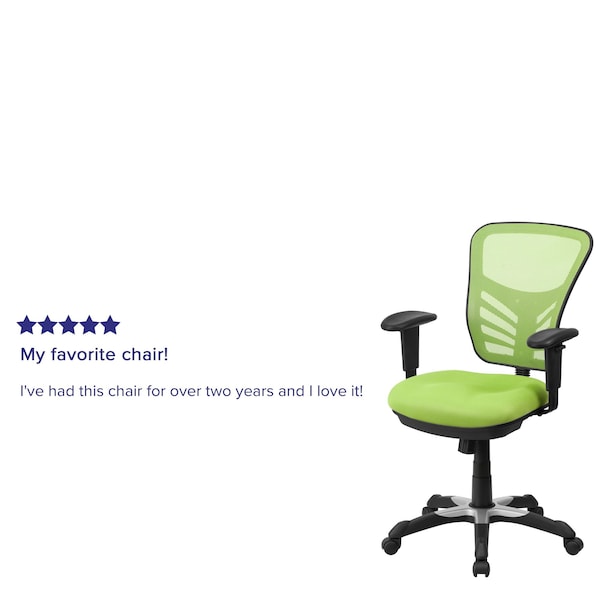 Flash Furniture Contemporary Office Chair, Green Seat, Black Back, 25 3/4" W 27-1/2" L 43-1/2" H, Adjustable Padded - HL-0001-GN-GG
