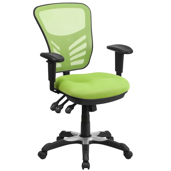 Flash Furniture Contemporary Office Chair, Green Seat, Black Back, 25 3/4" W 27-1/2" L 43-1/2" H, Adjustable Padded - HL-0001-GN-GG