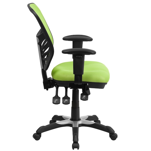 Flash Furniture Contemporary Office Chair, Green Seat, Black Back, 25 3/4" W 27-1/2" L 43-1/2" H, Adjustable Padded - HL-0001-GN-GG