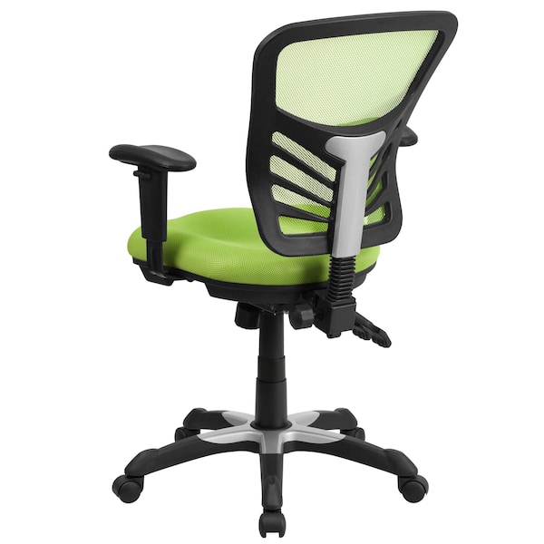 Flash Furniture Contemporary Office Chair, Green Seat, Black Back, 25 3/4" W 27-1/2" L 43-1/2" H, Adjustable Padded - HL-0001-GN-GG