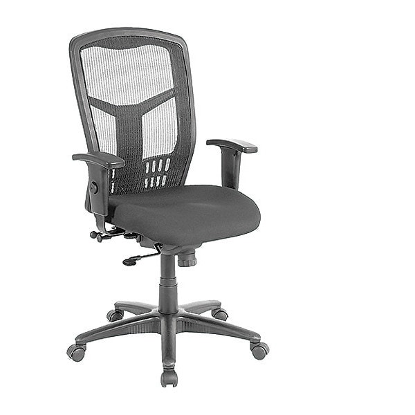 Lorell Executive Chair Seat Glide Mesh High-Back Chair, Black, Adjustable Arms, 18" to 21-1/2" Height, Mesh - LLR86205