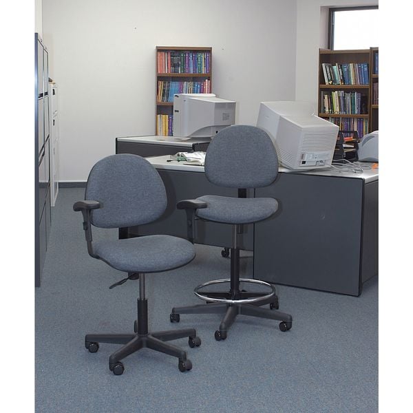 Bevco Fabric Task Chair, 24" to 34", No Arms, Black - V4507HC-BK