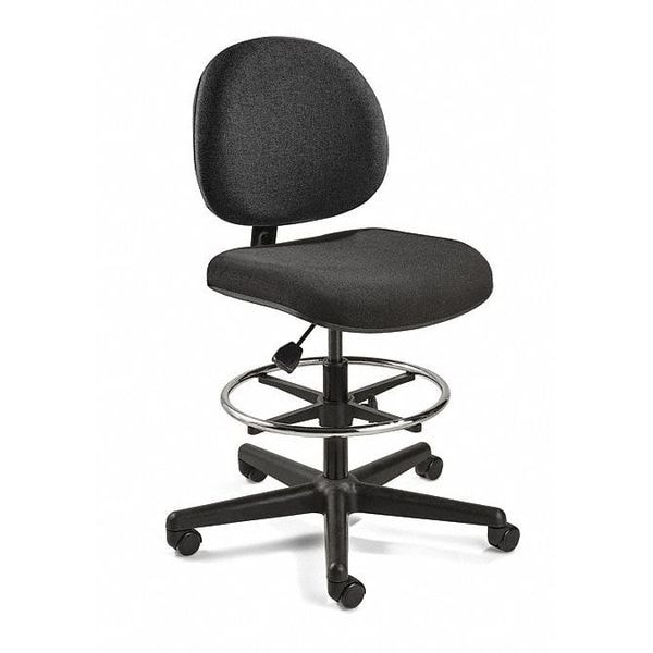 Bevco Fabric Task Chair, 24" to 34", No Arms, Black - V4507HC-BK