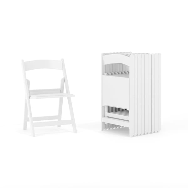 Flash Furniture Kids White Resin Folding Chair w/ Padded Seat, PK10 - 10-LE-L-1K-GG