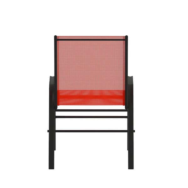 Flash Furniture Red Outdoor Stack Chair w Flex Material, 4PK - 4-JJ-303C-RD-GG