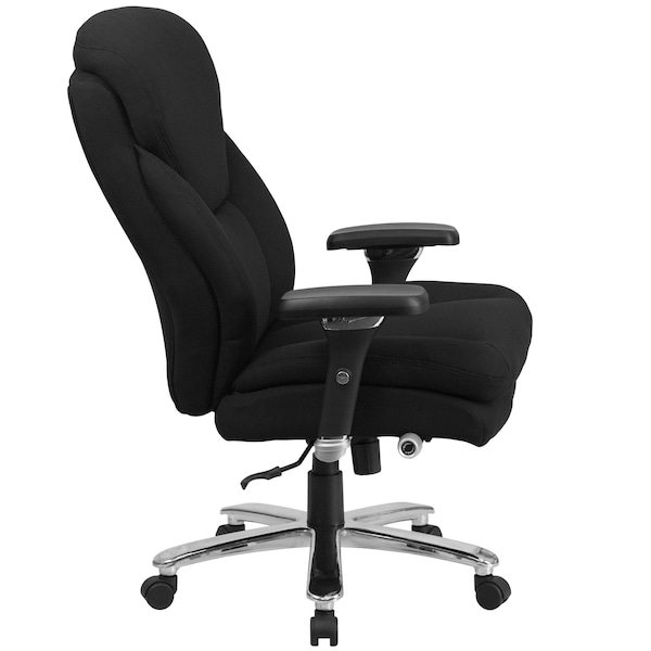 Flash Furniture Hercules Office Chair, Black Seat, Black Back, 32 3/4 in W 34" L 48" H, Adjustable Padded - GO-2085-GG