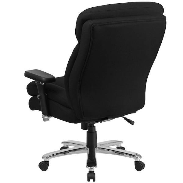 Flash Furniture Hercules Office Chair, Black Seat, Black Back, 32 3/4 in W 34" L 48" H, Adjustable Padded - GO-2085-GG