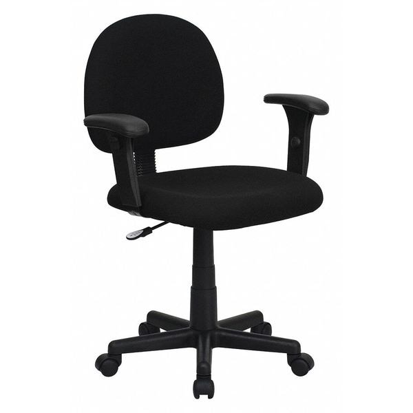 Flash Furniture Fabric Task Chair, 21 1/2-, Adjustable Padded, Black - BT-660-1-BK-GG