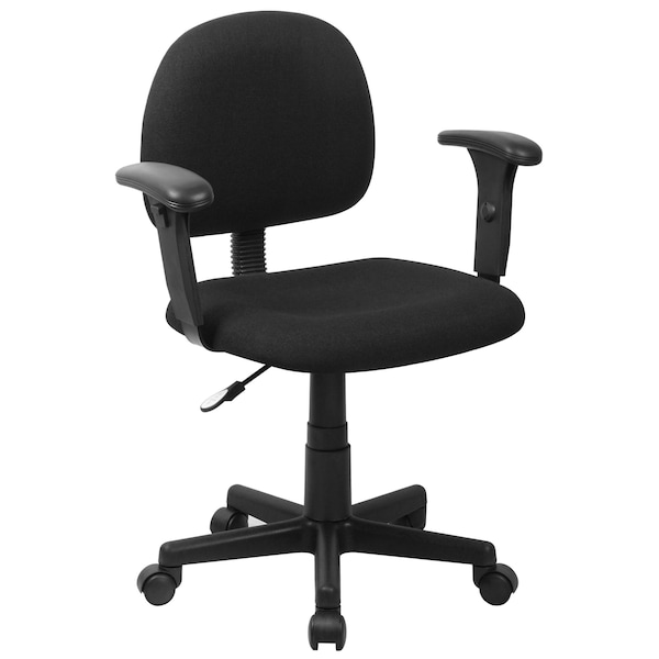 Flash Furniture Fabric Task Chair, 21 1/2-, Adjustable Padded, Black - BT-660-1-BK-GG