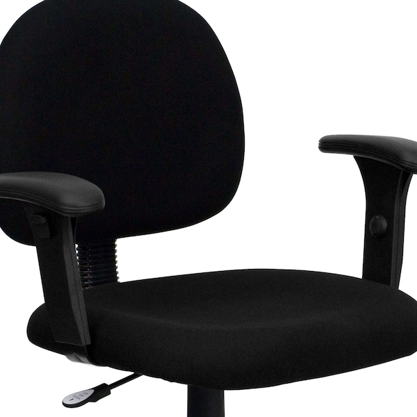 Flash Furniture Fabric Task Chair, 21 1/2-, Adjustable Padded, Black - BT-660-1-BK-GG