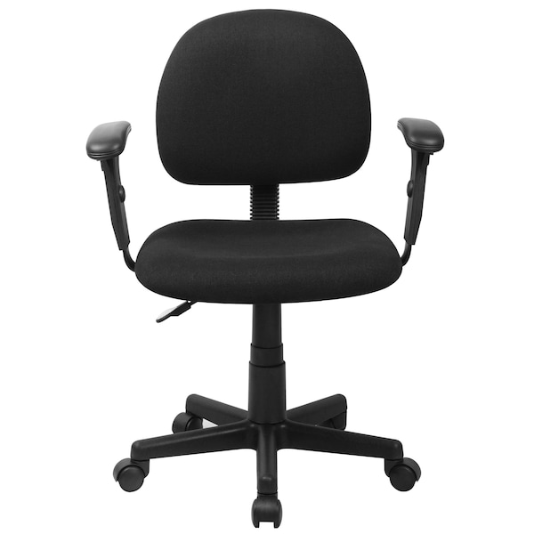 Flash Furniture Fabric Task Chair, 21 1/2-, Adjustable Padded, Black - BT-660-1-BK-GG