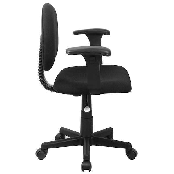 Flash Furniture Fabric Task Chair, 21 1/2-, Adjustable Padded, Black - BT-660-1-BK-GG