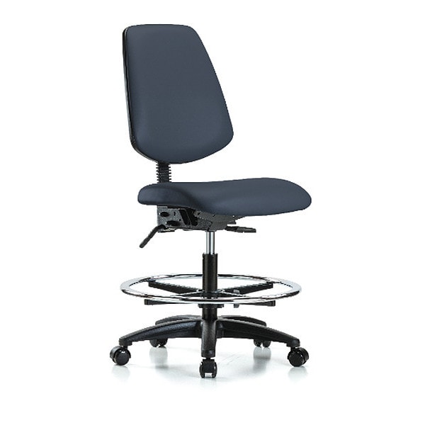 Blue Ridge Ergonomics Medium Bench Chair No Arms, 22" to 29" Height, Vinyl, Imperial Blue - BR-VMBCH-MB-RG-T1-A0-CF-RC-8582
