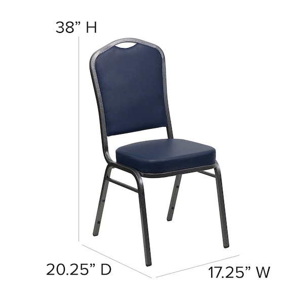 Flash Furniture Hercules Banquet Chair, 17-1/4 in W 20-1/4" L 38" H, Vinyl Seat - FD-C01-SILVERVEIN-NY-VY-GG