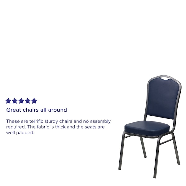 Flash Furniture Hercules Banquet Chair, 17-1/4 in W 20-1/4" L 38" H, Vinyl Seat - FD-C01-SILVERVEIN-NY-VY-GG