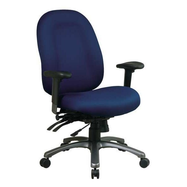 Office Star Desk Chair, Fabric, Navy, 18-22" Seat Ht - 8511-225